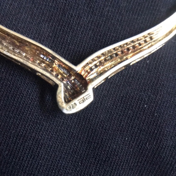 Vintage 14k gf/Sterling Natural .34ctw Diamond Cluster 18” Ladies Necklace. Nice - Picture 8 of 12